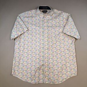 Paul Fredrick Mens 17.5 Classic Fit Short Sleeve Colorful Paisley Print Shirt